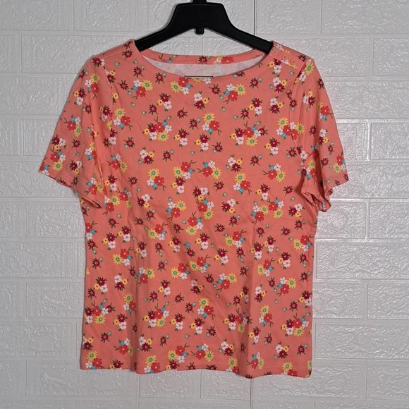 Charter Club Cotton Floral-Print T-Shirt Large - Picture 3 of 9